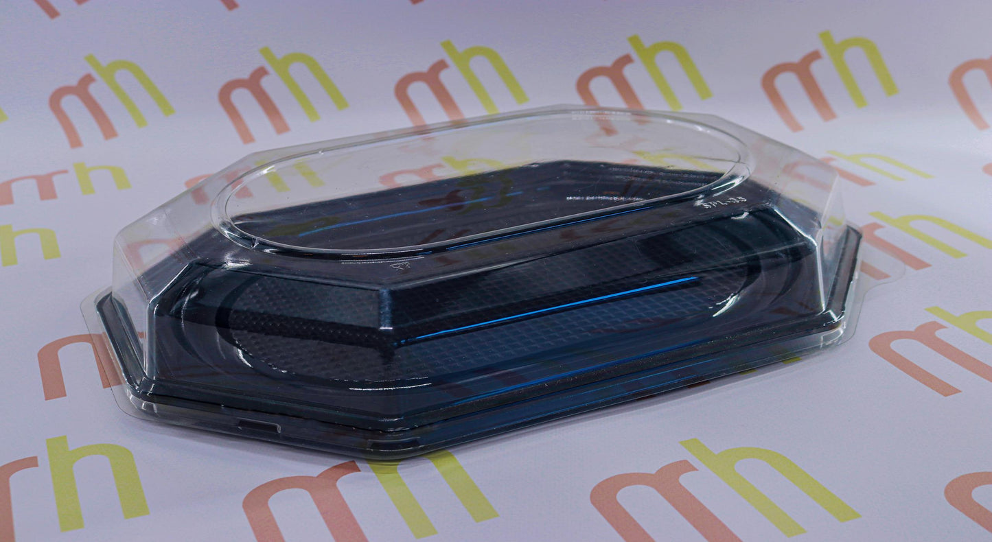 3 személyes fekete tálca és tető