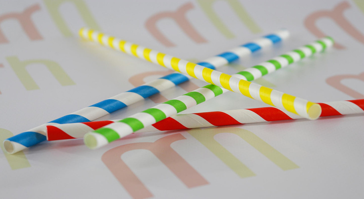 Csíkos színes szívószál