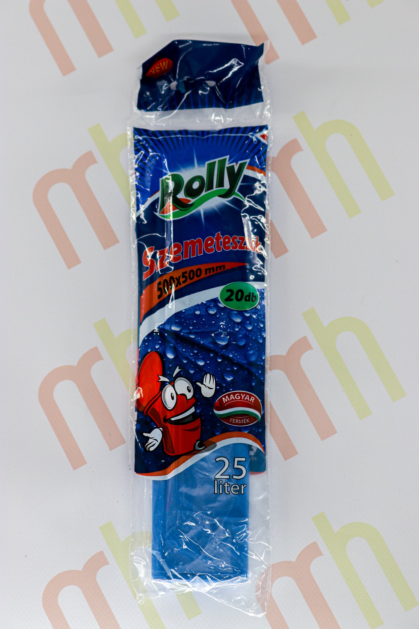 Kék, csomagolt szemetes zsák